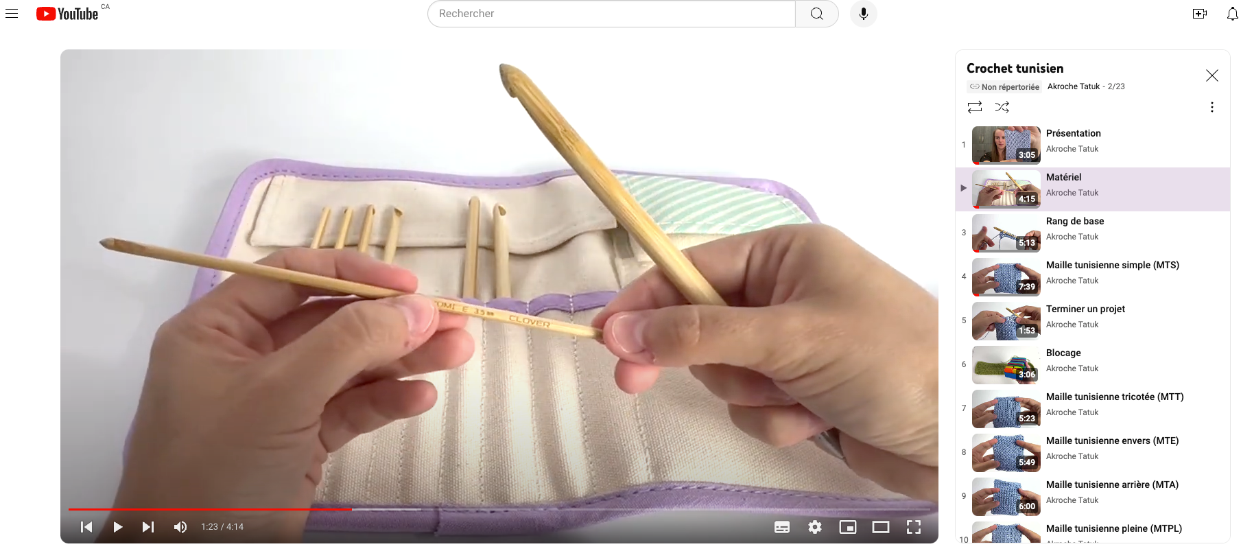 Cours crochet tunisien en ligne