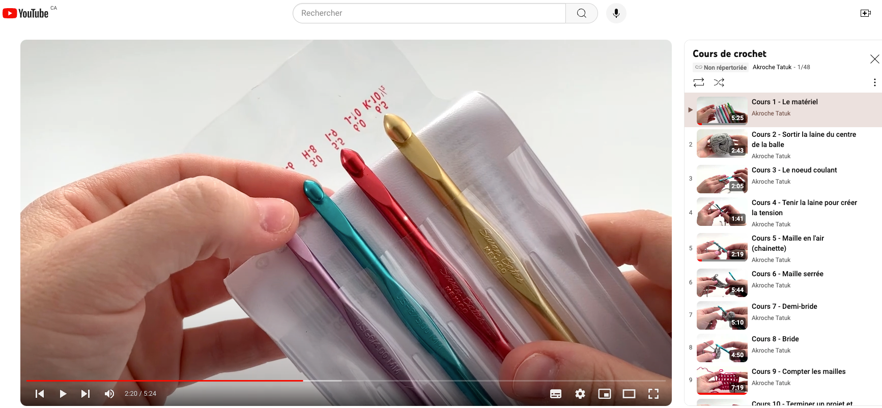 Cours crochet régulier en ligne
