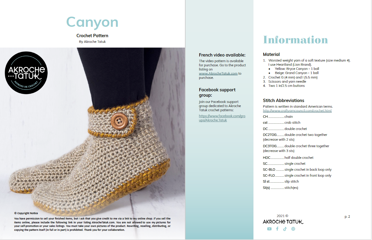 Patron au crochet - Canyon