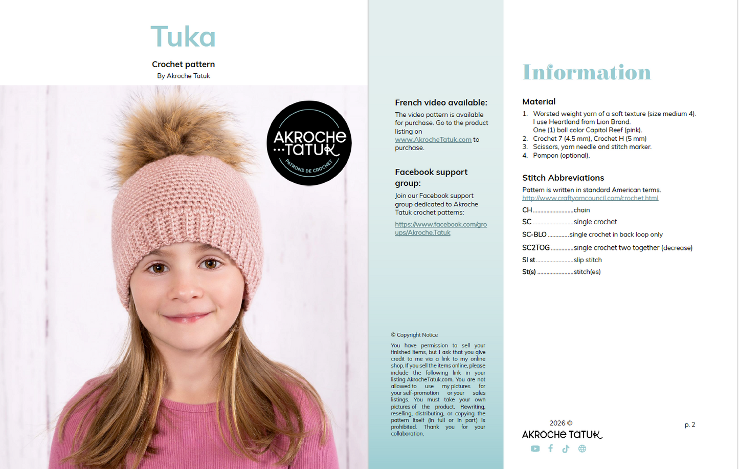 Patron au crochet - Tuka