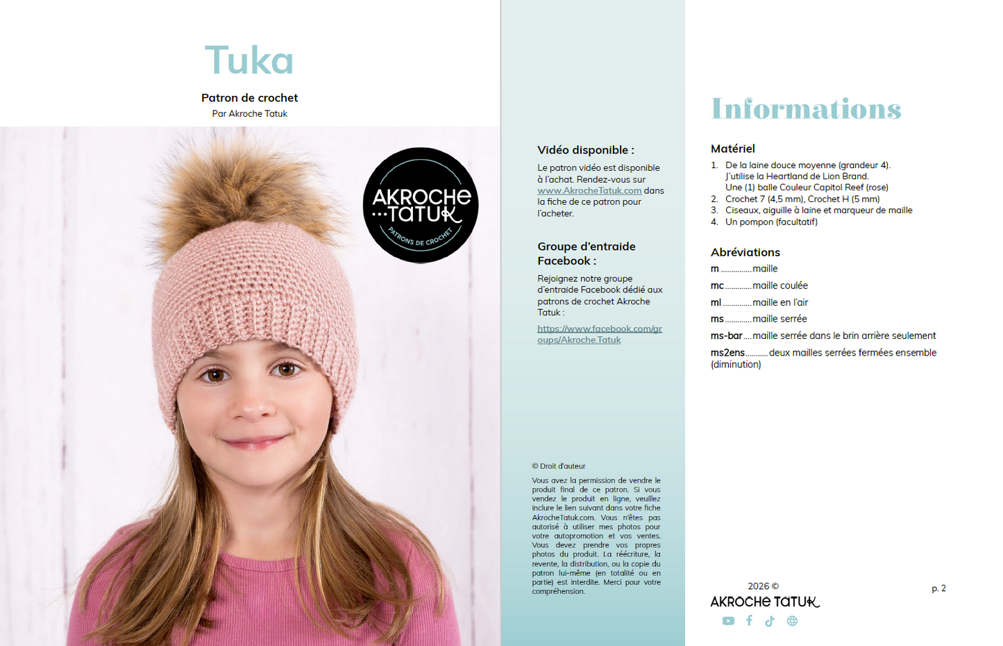 Patron au crochet - Tuka