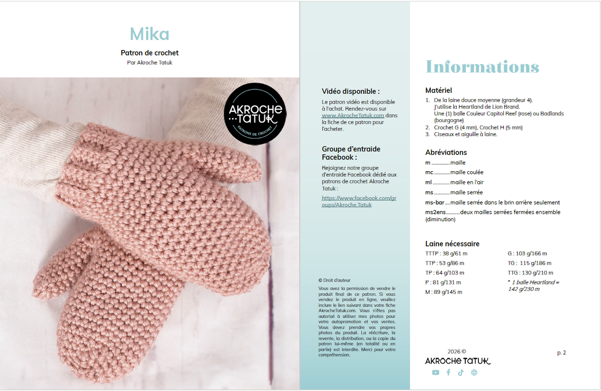 Patron au crochet - Mika
