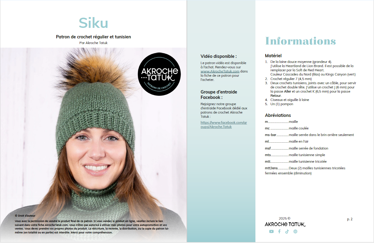 Tunisian Crochet pattern - Siku